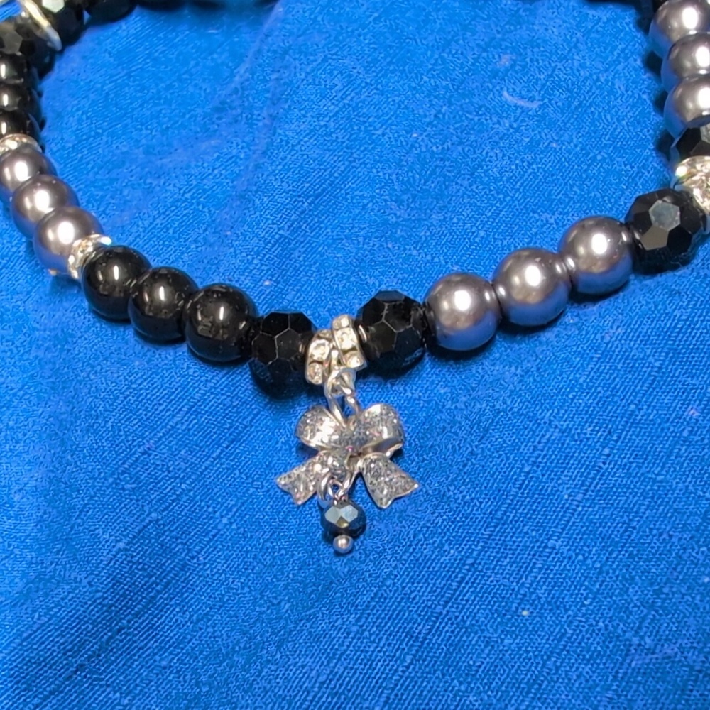 Silver and Black Cat Charm Keychain Grumpy Kitty - Picture 3 of 4